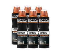 L'Oréal Paris, Desodorante Spray, para Hombre, Pack 6 x 150ml