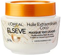 L'Oréal Paris Elseve Extraordinary Coco Oil Mascarilla con Aceite de Coco Extrafino Muy Ligero, para Cabello normal a seco, 1 unidad