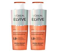 L'Oréal Paris Elseve Fiber Booster Champú anticaída Aminexil 2x200ml | Libre de sulfatos, Complejo de fuerza y crecimiento, Fortalece anclaje bulbo, Estimula empuje, Hombres mixtos mujeres