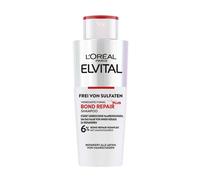 L'Oréal Paris Elvital Bond Repair Champú de limpieza suave para reparar el cabello, evita daños en el cabello, reduce la rotura y más brillo, sin sulfatos, con complejo de reparación de bonos y ácido