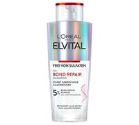 L'Oréal Paris Elvital Bond Repair Champú de limpieza suave para reparación del cabello, contra daños en el cabello, menos rotura y más brillo, sin sulfatos, con complejo de reparación de bonos y ácido