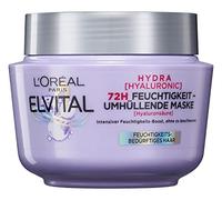 L'Oréal Paris Elvital Hydra Hyaluronic - Máscara Hidratante para Cabello Brillante, Tratamiento Intensivo Hialurónico, Hasta 72 Horas de Hidratación