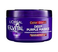 L'Oréal Paris Elvital - Mascarilla para cabello rubio, con mechas, gris, neutraliza los tonos amarillos, color brillante, púrpura profunda, 1 x 250 ml