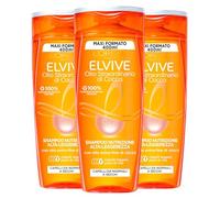 L'Oréal Paris Elvite Aceite de Coco, Champú de Alta Nutrición, Ligereza Suave para Cabello Normal y Seco, 3 Botellas de 400 ml