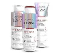 L'Oréal Paris Elvive Bond Repair Cofre Reconstrucción Pre-champú, Champú sin sulfatos, Acondicionador de Reconstrucción Profunda, Tratamiento para Reparar el Cabello Dañado, Multicolor