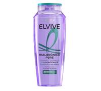 L'Oréal Paris Elvive, Champú Hialurónico Pure, Purifica 72H la Raíz, Hidrata las puntas, con Ácido Salicílico y Ácido Hialurónico, Raíces Grasas & Puntas Secas, Hydra Hyaluronic Pure, 400 ml