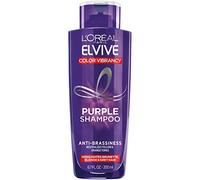 L'Oreal Paris Elvive Color Vibrancy Anti-Brassiness Purple Shampoo for Color Treated Hair, neutralizes Yellow & Orange Tones, Highlighted Brunette, Blonde & Grey Hair, 6.7 Fl. Oz