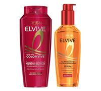 L'Oréal Paris Elvive Color Vive Champú + Aceite Extraordinario Pelo Teñido | Rutina para Cabello Teñido, Champú Protector con Vitamina Cg Pura y Sérum Enriquecido con Aceites de 6 Flores Preciosas