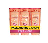 L'Oreal Paris Elvive Dream Long Champú Reconstructor, Ricino, 285 ml (Paquete de 3)