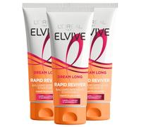 L'OREAL PARIS L'Oréal Paris Elvive Dream Long - Acondicionador intensivo instantáneo para cabello largo y dañado, Rapid Reviver, protector, nutritivo, sin tiempo de exposición, 3 botellas de 180 ml
