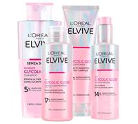L'Oréal Paris Elvive Glycolic Gloss Acondicionador Champú Suero Tratamiento | Juego completo de 4 botellas