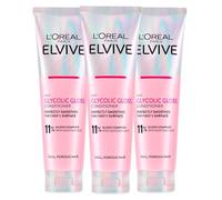 L'Oréal Paris Elvive Glycolic Gloss Acondicionador con ácido glicólico para cabello apagado y poroso, brillo intenso y duradero, 3 unidades de 150 ml