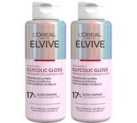 L'Oréal Paris Elvive Glycolic Gloss Laminado Pack x2, 200ml | Tratamiento de Laminado, con Ácido Glicólico y Gloss Complex, Brillo Efecto Espejo, 200 ml, Pack de 2