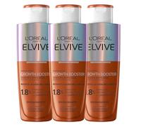 L'Oréal Paris Elvive Growth Booster Champú Anticaída, 200ml, Pack 3 | 1,8% Complejo Crecimiento y Fuerza con Aminexil, Clínicamente Testado, Ayuda a Reducir Caída, sin Sulfatos, Growth Booster