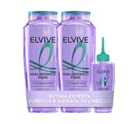 L'Oréal Paris Elvive Hialurónico Pure Champú y Sérum para Pelo Graso,Packx3