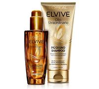 l'Oréal Paris Elvive - Kit de cabello con aceite excepcional que contiene 1 champú y 1 aceite para cabello seco con efecto nutritivo para cabello seco