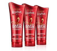 L'Oréal Paris Elvive Rapid Reviver Acondicionador Intensivo Instantáneo Color Vive, enriquecido con aminoácidos y vitamina E, para cabellos teñidos, paquete de 3