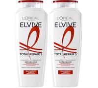 L'Oréal Paris Elvive Total Repair 5 Champú Reparador para Pelo Dañado, 370 ml (Paquete de 2)