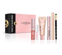 L'Oréal Paris - Estuche de maquillaje con 6 productos de máscara | Shadow Stick Gold, Superliner Slim Black, Lumi Glotion Light Glow, Lumi Blush True Rose, Plump Ambition