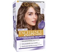 L'Oreal Paris Excellence Creme Tinte Permanente, Tono 7.11 Rubio Ceniza Intenso, 260 g (Paquete de 1), El embalaje puede variar