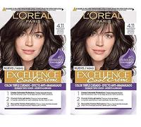 L'Oreal Paris Excellence Cool Creme Tinte Permanente, Tono 4.11 Castaño Ceniza Intenso, 260 g (Paquete de 2)