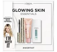 L'Oréal Paris Germany's Next Topmodel Glowing Skin Essentials - Set de maquillaje con máscara panorámica, iluminador Lumi Glotion y brillante Reveal Glow-Fluid SPF 50