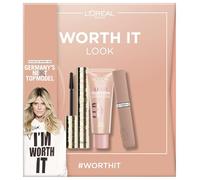 L'Oréal Paris Germany's Next Topmodel - Juego de maquillaje con máscara panorámica, iluminador Lumi Glotion y lápiz labial mate resistente