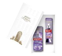 L'Oréal Paris Gesichtspflegeset, Serum mit 1,5% purer Hyaluronsäure und Vitamin C (30ml), Anti-Aging Augencreme mit Hyaluronsäure (50ml), Vitamin CG & E, Revitalift Filler
