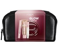 L'Oréal Paris Glow Set de regalo: Lash Paradise Mascara, Lumi Glotion in 903 Medium, Plump In Lipgloss in 400 & Lujosa bolsa de belleza, para una belleza radiante y glamuroso brillo, 4 piezas