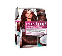 L'Oréal Paris Hair Dye Casting Creme Gloss, sin amoníaco para una fragancia agradable, 415 Gianduia Chocolate, paquete de 1