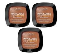 L'Oreal Paris Infaillible 24H Fresh Wear Matte Bronzer - 450 Deep x3