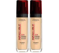 L'Oréal Paris Infaillible 32H Fresh Wear Base de Maquillaje,125Naturel Rosé (Paquete de 2)
