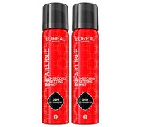 L'Oréal Paris Infaillible Spray Fijador para Maquillaje Facial 2x 75ml | 3-Second Setting Mist 36H, No-Transfer Waterproof Fórmula Ligera y de Secado Rápido Resistente al Sudor y al Agua