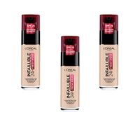 L'Oréal Paris Infalible 24H Fresh Wear Fondotinta Liquido Coprente Lunga Tenuta - 15 Porcelaine, Juego de 3 (3 x 30ml)
