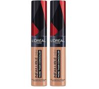 L'Oréal Paris Infalible, Corrector de cobertura completa y acabado natural, More than Concealer,Tono 330 Pecan/Pecan, 11 ml (Paquete de 2)