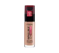 L'Oréal Paris Infallible 32H Fresh Wear Base de cobertura completa, larga duración, acabado suave y ligero, resistente al agua y a la transferencia, con vitamina C + SPF 25, marfil rosa 60