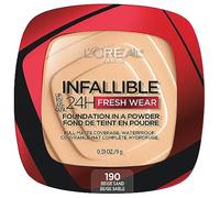 L'Oreal Paris Infallible Viral TikTok Favorite, up to 24H Fresh Wear Foundation in a Powder, cubre como un líquido, Mattifies Impermeable, resistente al calor, a prueba de sudor, sin transferencia