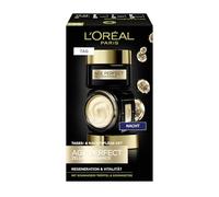 L'Oréal Paris Juego de cuidado facial antiedad y cuidado nocturno para promover la regeneración celular, con fórmula antioxidantes y vitamina E, Renacimiento celular Age Perfect, 2 x 50 ml