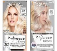 L'ORÉAL PARIS - Kit de blanqueamiento - 2 productos - Blond Platinum Absolu + Cuidado para pátina rubia Irisé - Preferencia Le Blonding
