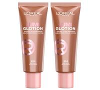L'Oréal Paris Lumi Glotion - Líquido blanqueador e hidratante para rostro y cuerpo con luminosidad natural, tono 904 Deep Glow - 2 botellas de 40 ml
