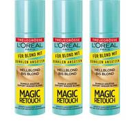 L'Oréal Paris Magic Retouch - Lote de 3 aerosoles de retoque para raíces oscuras, rubio claro a rubio 90 ml