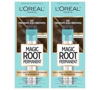 L'Oreal Paris Magic Root Rescue 10 Minute Root Hair Coloring Kit, Permanent Hair Color with Quick Precision Applicator, 100% Gray Coverage, 5A Medium Ash Brown, 2 count