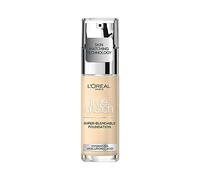 L'Oreal Paris Make-up Designer, Base de maquillaje líquida True Match, cuidado de la piel con ácido hialurónico, SPF 17, disponible en 40 tonos, porcelana 0.5N, 30ml