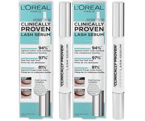 L'Oreal Paris Make-up Designer L'oréal Paris Sérum De Pestañas Clinically Proven, Fuerza Y Volumen, Con Vitamina B5 Y Ácido Hialurónico, 17 Ml, Marron, 2 Mililitro (Paquete de 2)