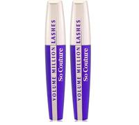 L'Oreal Paris Make-up Designer Volume Million Lashes So Couture Máscara De Pestañas, Negro, 9.5 ml (Paquete de 2)