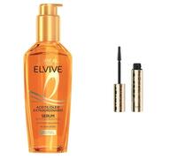 L'Oréal Paris Máscara de Pestañas Panorama + Elvive Aceite Extraordinario | Máscara de Pestañas para un Volumen de 360º y Hasta 24 Horas de Duración y Sérum Enriquecido con 6 Aceites de Flores