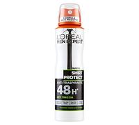 L'Oréal Paris Men Expert Carbon Protect - Desodorante en spray antitranspirante para hombre shirt protect, 150 ml (Paquete de 6)