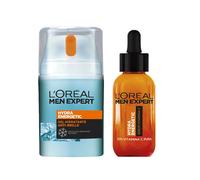 L'Oréal Paris | Men Expert Hydra Energetic Crema Hidratante Anti-Brillo para hombres 50ml + Men Expert Serum Vitamina C Hydra Energetic Anti-Fatiga
