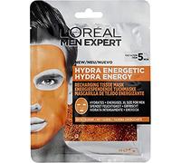 L'Oreal Paris Men Expert Hydra Energetic Tissue Mascarilla facial para hombres, máscara de hoja piel cansada (paquete 1)