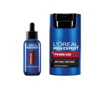 L'Oréal Paris | Men Expert POWER AGE Sérum hialurónico anti-edad. Formulado con ácido hialurónico que reafirma y reduce visiblemente arrugas 30ml + POWER AGE [Nuevo Pack Vitalift] cuidado hidratante